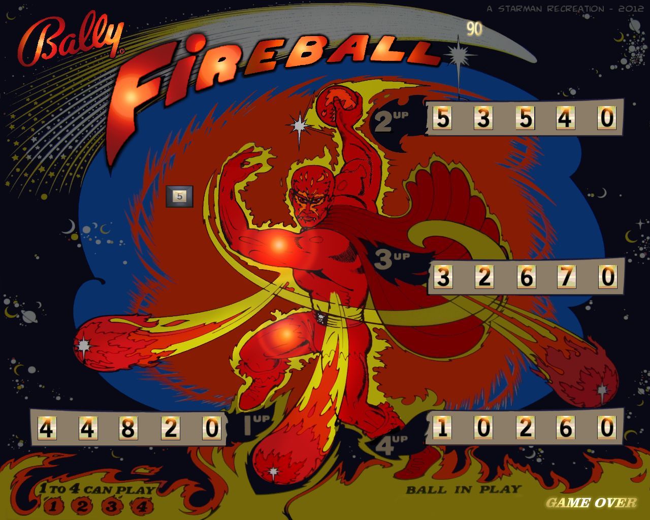 Fireball Backglass screenshot