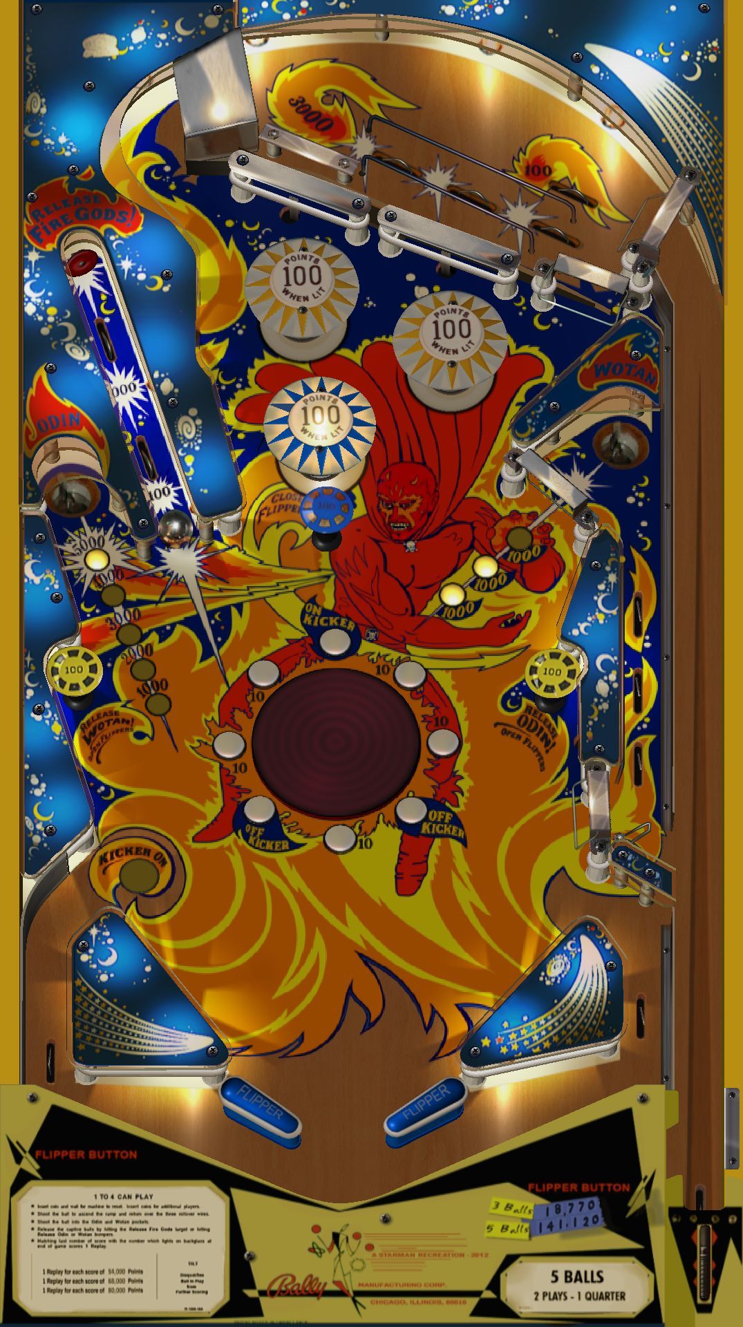 Fireball playfield
